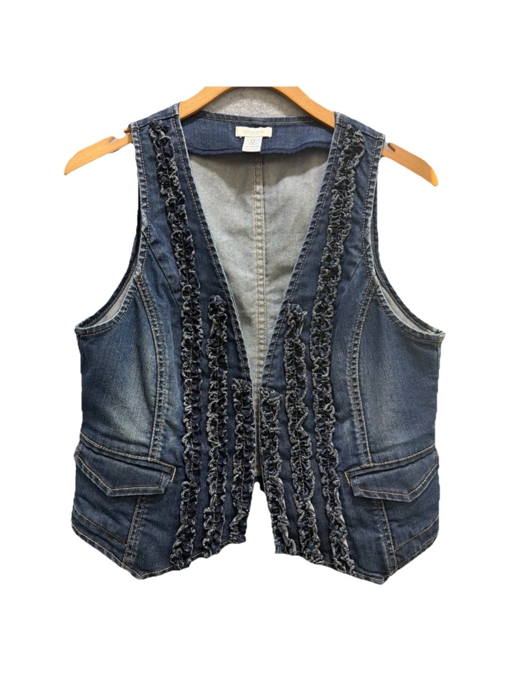 Chico's Dark Blue Denim Vest